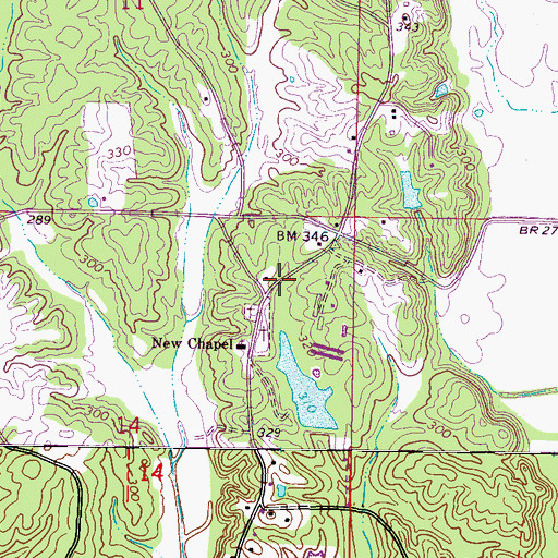 Topographic Map of New Chapel (historical), MS
