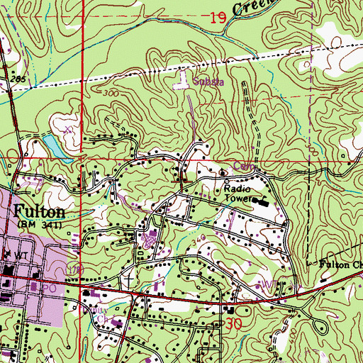 Topographic Map of Saint Matthew Baptist Church, MS