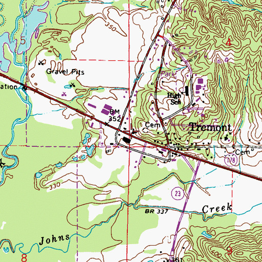 Topographic Map of Tremont Methodist Church, MS