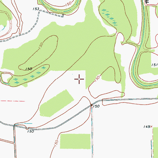 Topographic Map of Beaver Ruin Brake, MS