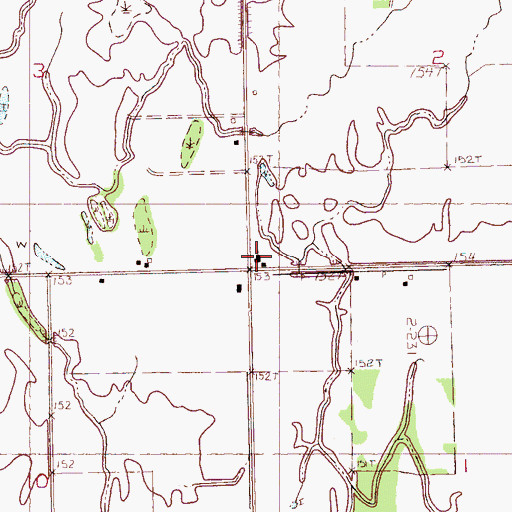 Topographic Map of Blue Lake Baptist Church, MS