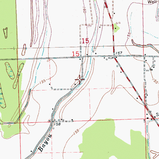 Topographic Map of Cedar Grove Church (historical), MS