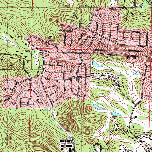 Topographic Map of Longlea, AR