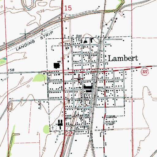Topographic Map of First Baptist Church of Lambert, MS