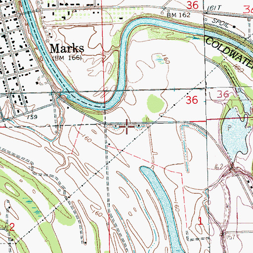 Topographic Map of Hazelwood (historical), MS