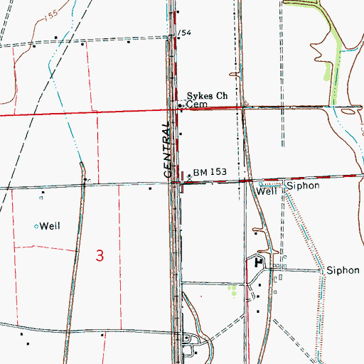 Topographic Map of Keefe (historical), MS