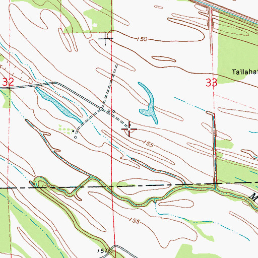 Topographic Map of Mount Moriah Church (historical), MS
