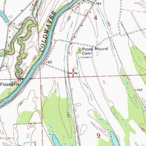 Topographic Map of Mount Olive Church (historical), MS