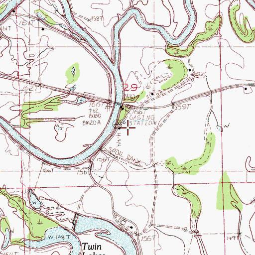 Topographic Map of Mouth of Coldwater (historical), MS