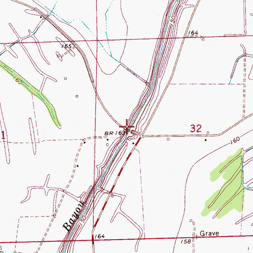 Topographic Map of Mud Bridge, MS