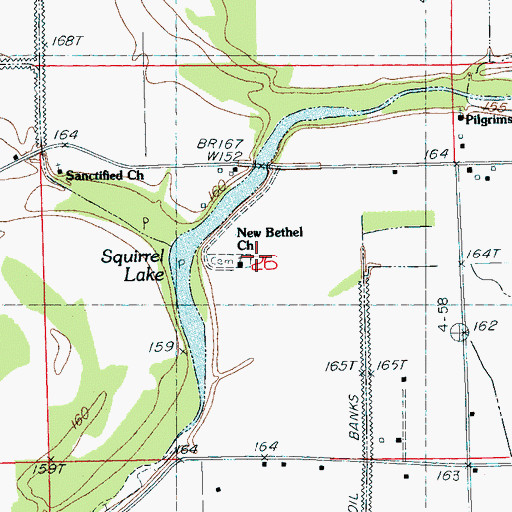 Topographic Map of New Bethel School (historical), MS
