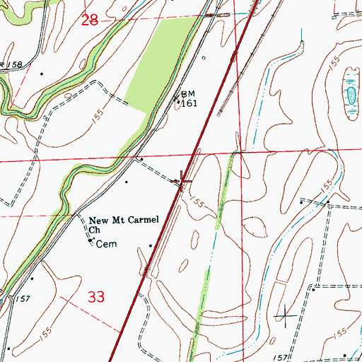 Topographic Map of Oliverfried, MS