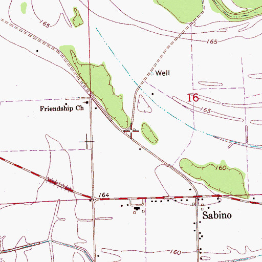 Topographic Map of Sabino School (historical), MS