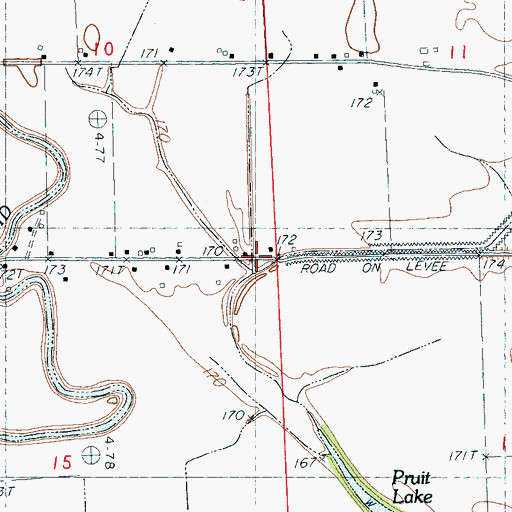 Topographic Map of Saint John Church (historical), MS