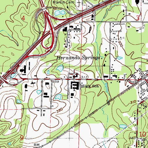 Topographic Map of Mabelvale Church of Christ, AR