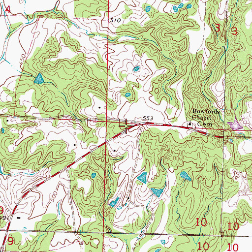 Topographic Map of Adolphus School (historical), MS