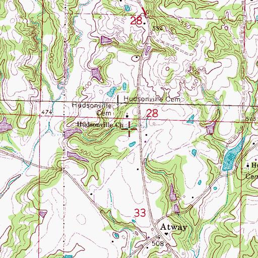 Topographic Map of Atway School (historical), MS