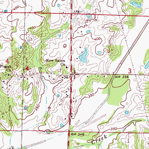 Topographic Map of Bainsville School (historical), MS
