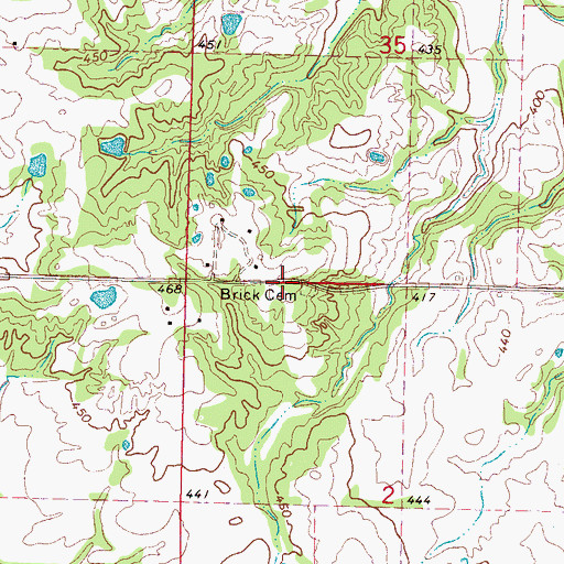 Topographic Map of Brick Church (historical), MS