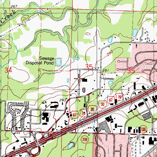 Topographic Map of Mabelvale Industrial Park, AR