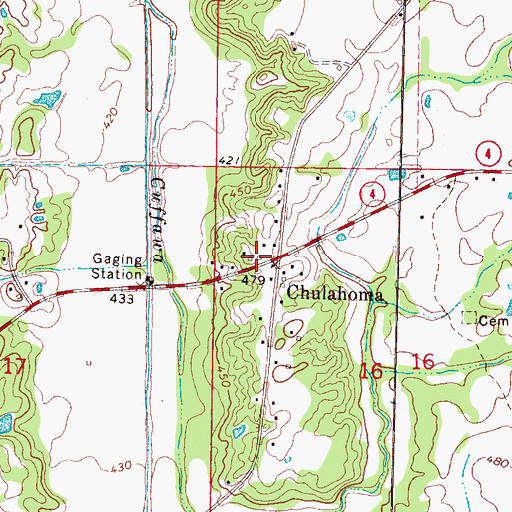 Topographic Map of Chulahoma Church (historical), MS
