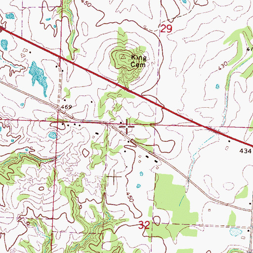 Topographic Map of Cooperwood School (historical), MS