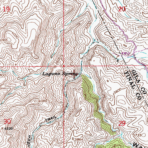 Topographic Map of Laguna Spring, AZ