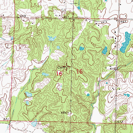Topographic Map of Harmonia Church (historical), MS