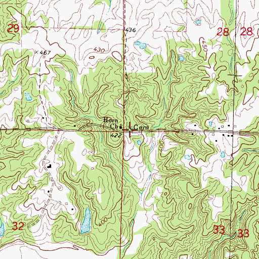 Topographic Map of Horn Cemetery, MS