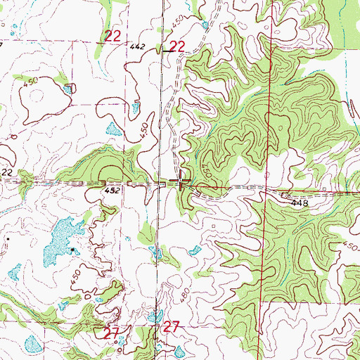 Topographic Map of Hurdle School (historical), MS