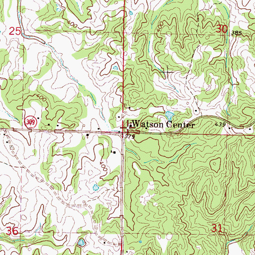 Topographic Map of Isaac Chapel Church, MS