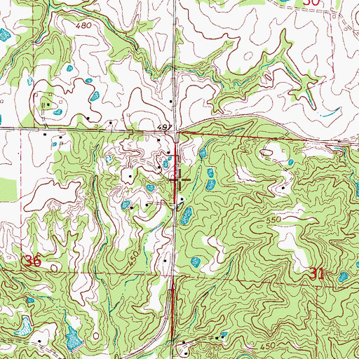 Topographic Map of Lee School (historical), MS