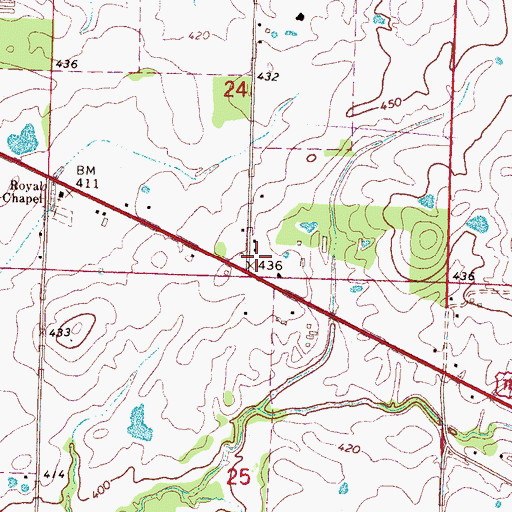 Topographic Map of Marshall Institute Church (historical), MS