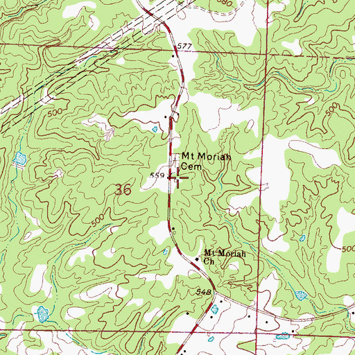 Topographic Map of Mount Maria Church (historical), MS