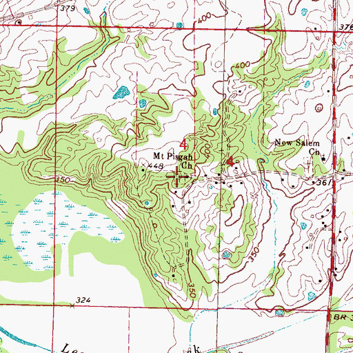 Topographic Map of Mount Pisgah Cemetery, MS