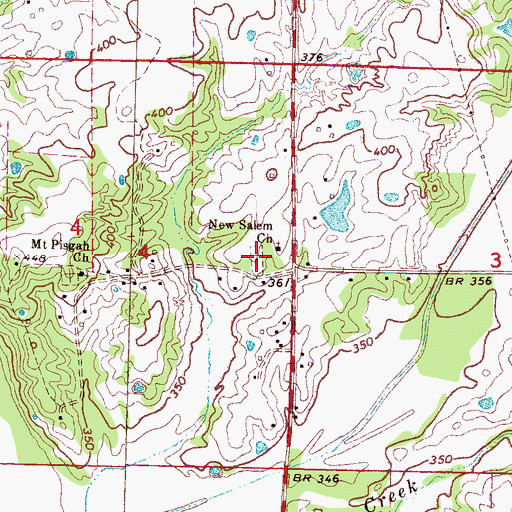 Topographic Map of New Salem Cemetery, MS