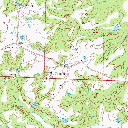 Topographic Map of Pauls Chapel (historical), MS