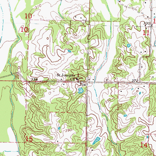 Topographic Map of Saint Josephs School (historical), MS