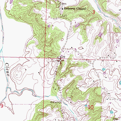 Topographic Map of Slayden School (historical), MS