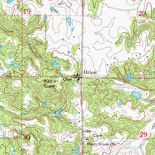 Topographic Map of Strickland Chapel Church, MS
