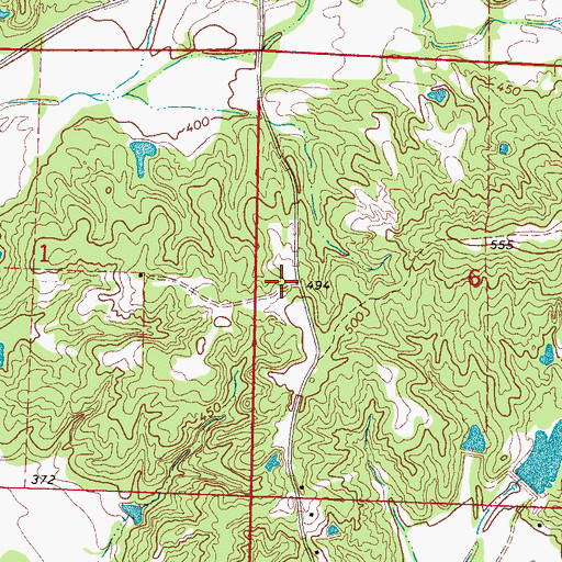 Topographic Map of Thompson Consolidated School (historical), MS
