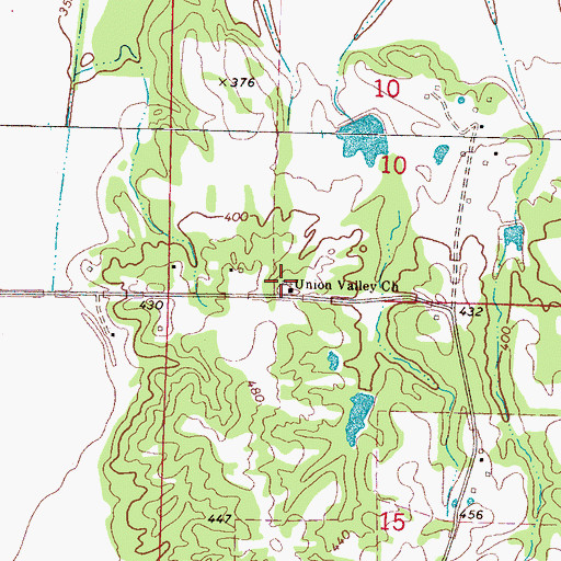 Topographic Map of Union Valley School (historical), MS