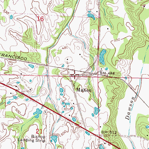 Topographic Map of Vinsons Chapel School (historical), MS