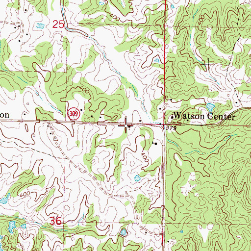 Topographic Map of Watson Community Chapel, MS
