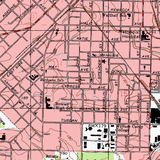 Topographic Map of Antioch Baptist Church, MS