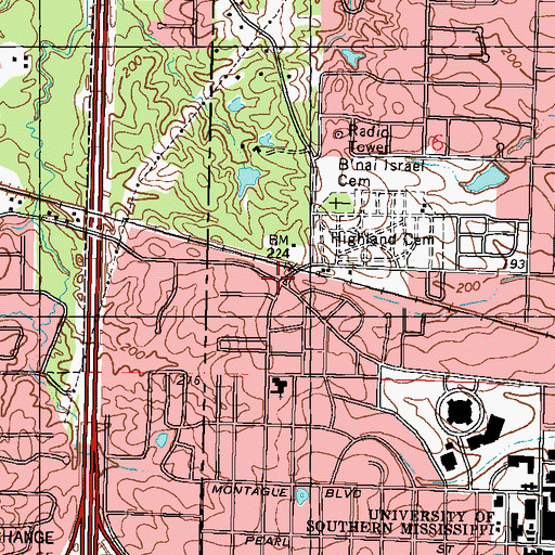 Topographic Map of Arnold (historical), MS