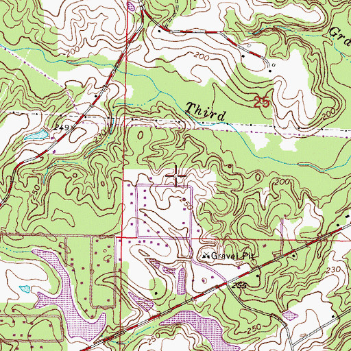 Topographic Map of Beach Church (historical), MS