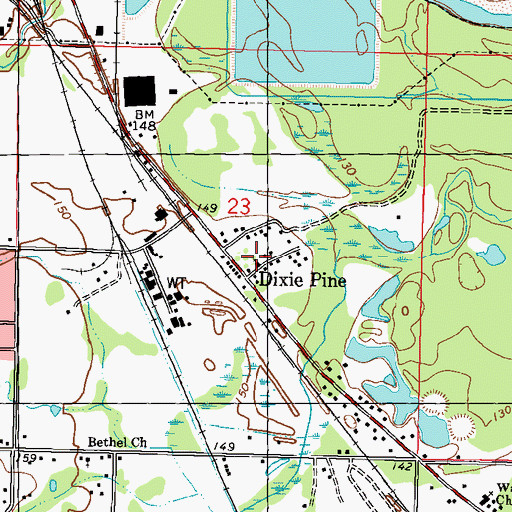 Topographic Map of Beacon Baptist Church, MS