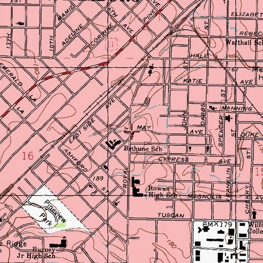 Topographic Map of Belt Temple Church of God in Christ, MS