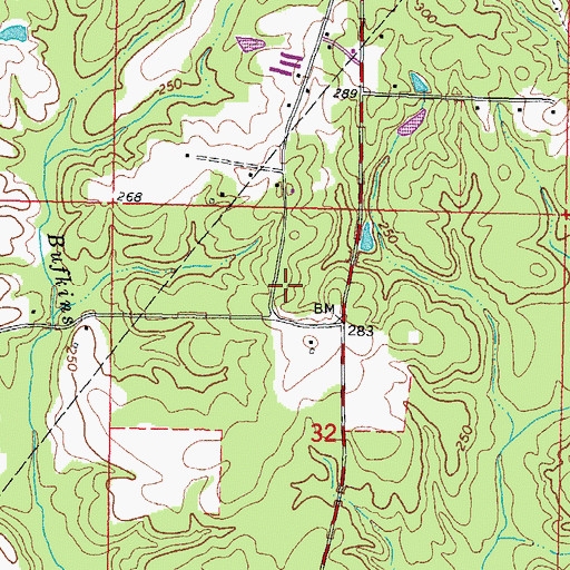 Topographic Map of Browns School (historical), MS